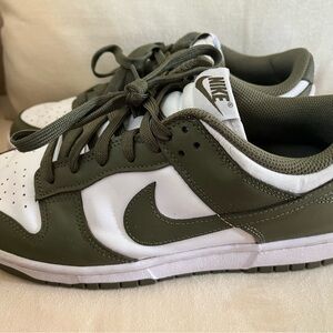 Nike Dunk Low olive/white Women’s  size 9.5 Men’s size 8